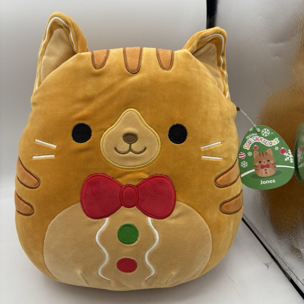 Kellytoy Squishmallows Soft Plush 12 Inch Jones‎ the Tabby Cat Orange Tie 2023